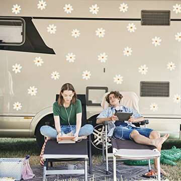 Stylish iinuu Boho Daisy Wall Decals for Home Decor