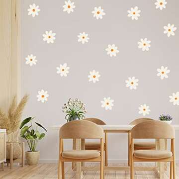 Stylish iinuu Boho Daisy Wall Decals for Home Decor