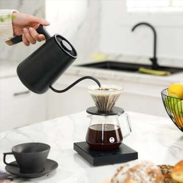 TIMEMORE Electric Gooseneck Kettle with Temperature Control FISH SMART BPA Free Stainless Steel Tea ...