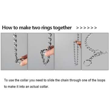 SGODA Chain Dog Training Choke Collar, 20 in, 2.5 mm