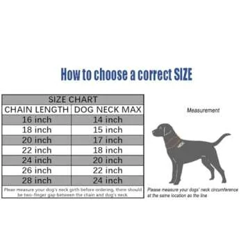 SGODA Chain Dog Training Choke Collar, 20 in, 2.5 mm
