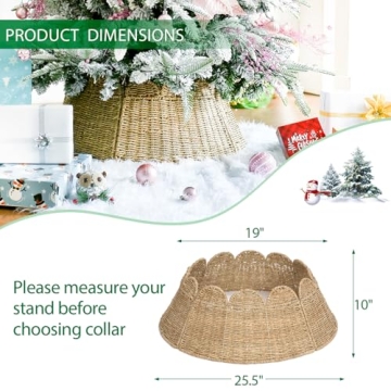 Joyhalo Handcrafted Christmas Tree Collar for 7.5 ft Tree