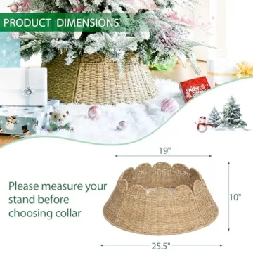 Joyhalo Handcrafted Christmas Tree Collar for 7.5 ft Tree