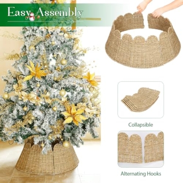 Joyhalo Handcrafted Christmas Tree Collar for 7.5 ft Tree