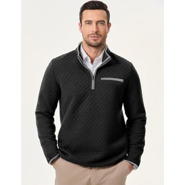 Stylish Dokotoo Men’s Quarter Zip Sweatshirt for Fall