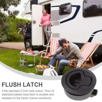 WINOMO Black Locking Flush Pull Slam Latch Hatch Lift for Marine Boat Camper Rv Trailer