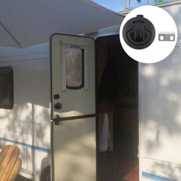 WINOMO Black Locking Flush Pull Slam Latch Hatch Lift for Marine Boat Camper Rv Trailer