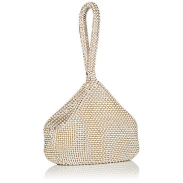 Chic Jessica McClintock Mesh Wristlet Pouch in Pearl