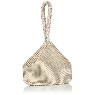 Chic Jessica McClintock Mesh Wristlet Pouch in Pearl