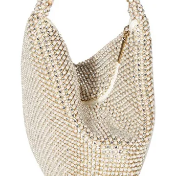 Chic Jessica McClintock Mesh Wristlet Pouch in Pearl