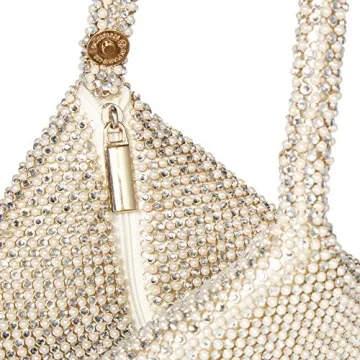 Chic Jessica McClintock Mesh Wristlet Pouch in Pearl