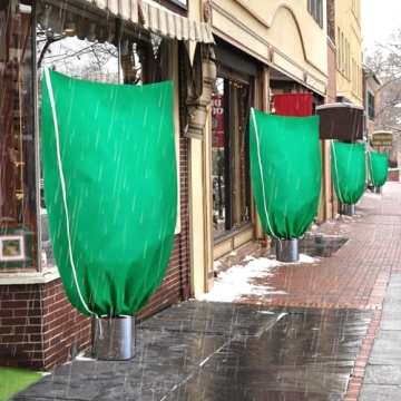 BSTPCOO Plant Covers Freeze Protection, 2 Pack Tree Covers for Winter Cold Weather Frost Blankets for Outdoor Plants Fruit Tree, 47.2" X 70.8" Shrubs Trees Jacket Covers Bags with Zipper Drawstring