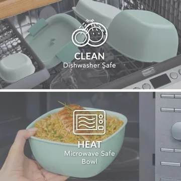 Bentgo All-in-One Salad Container - Large Salad Bowl, Bento Box Tray, Leak-Proof Sauce Container, Airtight Lid, & Fork for Healthy Adult Lunches; BPA-Free & Dishwasher/Microwave Safe (Coastal Aqua)