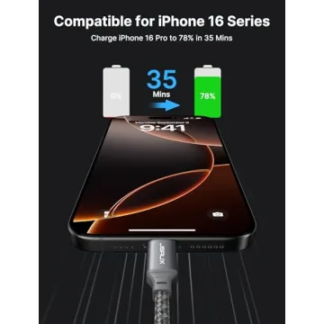 JSAUX 100W USB C to C Cable 2-Pack for iPhone and More