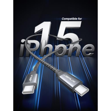 JSAUX 100W USB C to C Cable 2-Pack for iPhone and More