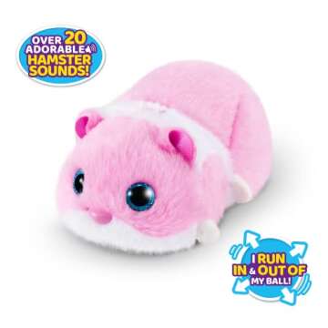 Pets Alive Hamstermania (Pink) by ZURU Hamster, Electronic Pet, 20+ Sounds Interactive, Hamster Ball...