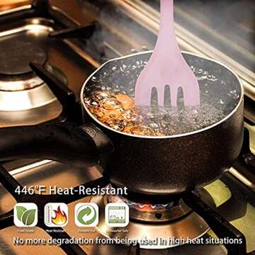 Feleph Pink Silicone Cooking Utensils Set - 6 PCs