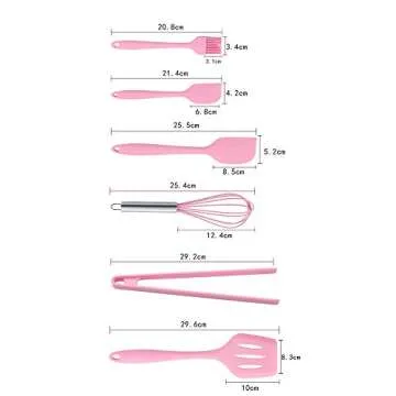 Feleph Pink Silicone Cooking Utensils Set - 6 PCs