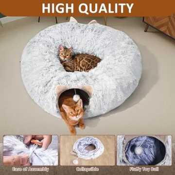 Multifunctional Christmas Tree Cat Tunnel with Bed