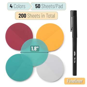 Mr. Pen Transparent Sticky Notes - 200 Pcs in Candy Shades for Fun Note-Taking