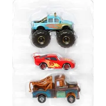 Mattel Disney Pixar Cars Mini Racers 3-Pack of Small Die-Cast Toy Cars & Trucks Inspired by Favorite Characters (Styles May Vary)