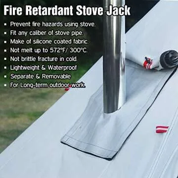 Preself 3 Person Lightweight Tipi Hot Tent with Fire Retardant Flue Pipes Window Teepee Tents for Family Team Outdoor Backpacking Camping Hiking (Khaki T2 Large)