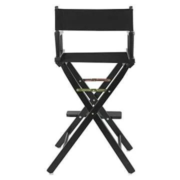 Casual Home Director's Chair ,Black Frame/Black Canvas,30" - Bar Height