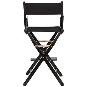 Casual Home Director's Chair ,Black Frame/Black Canvas,30" - Bar Height