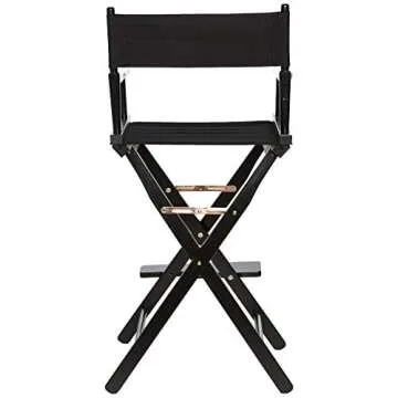 Casual Home Director's Chair ,Black Frame/Black Canvas,30" - Bar Height