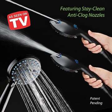 AquaCare High Pressure 8-Mode Handheld Shower Head with Anti-Clog Nozzles