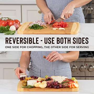 Bamboo Cutting Board with Juice Groove for Kitchen Use