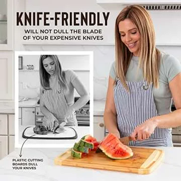 Bamboo Cutting Board with Juice Groove for Kitchen Use