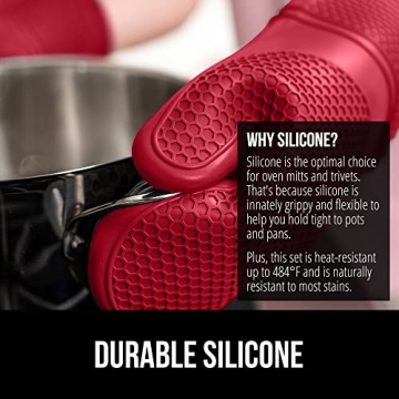 Gorilla Grip Silicone Oven Mitt Set for Safe Cooking
