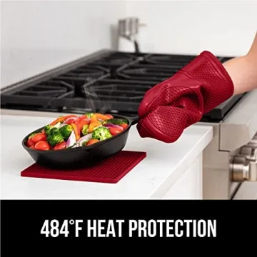 Gorilla Grip Silicone Oven Mitt Set for Safe Cooking