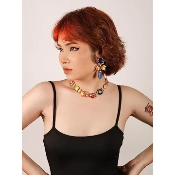 Colorful Byzantine Bold Pendant Choker Necklace for Women