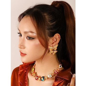 Colorful Byzantine Bold Pendant Choker Necklace for Women