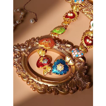 Colorful Byzantine Bold Pendant Choker Necklace for Women