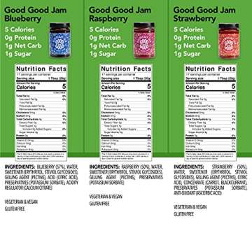 Good Good Keto Jam, Jelly with No Added Sugar, Variety Box - 12 ounces each (3 Count)
