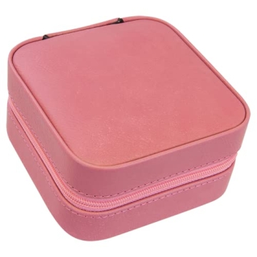 Personalized Pink Birth Flower Jewelry Box Travel Case for November Mums