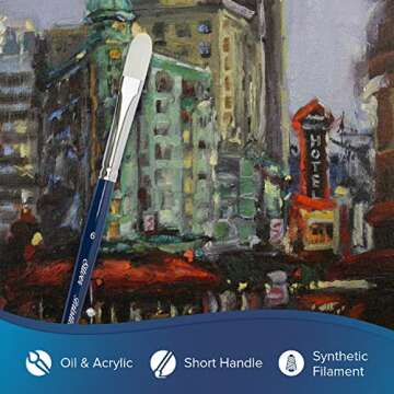 Silver Brush Bristlon Extra Long Filbert Brush, Size 6