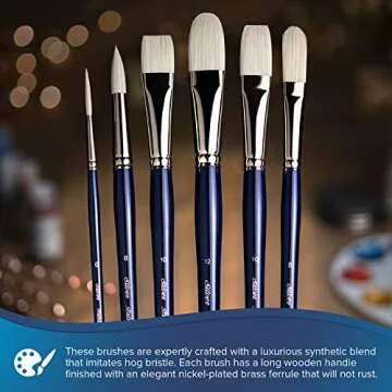 Silver Brush Bristlon Extra Long Filbert Brush, Size 6