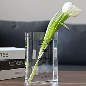 Clear Book Vase - Unique Acrylic Flower Decor
