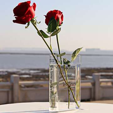 Clear Book Vase - Unique Acrylic Flower Decor