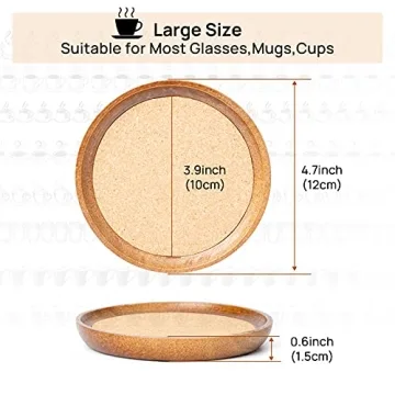 Stahala Wooden Drink Coasters for All Beverages - Stylish & Absorbent