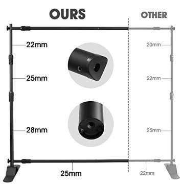 NicQliear Heavy Duty Backdrop Banner Stand 8 x 8ft - Adjustable Telescopic Back Drop Stand - Step and Repeat Display Photography Background Stand for Parties, Wedding, Photo Booth, Trade Show
