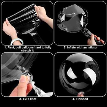 16 Pcs 36inch Large Bobo Balloons Clear Bobo Balloon Bubble Balloons, Large Transparent Bobo Balloon for DIY LED Light Up Balloons Wedding Birthday Party Christmas Decoration (36 Inch)