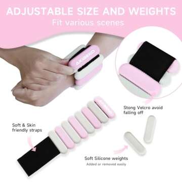Wrist and Ankle Weights for Women at Home, Wearable Set of 2(1Lbs Each) Weighted Bracelet for Men, A...