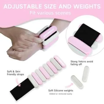 Wrist and Ankle Weights for Women at Home, Wearable Set of 2(1Lbs Each) Weighted Bracelet for Men, A...