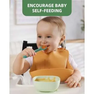 KingKam Silicone Baby Spoons 6 Pack, First Stage Infant Spoons Utensils for Parent & Self-Feeding, Bendable Toddles Training Spoons with Soft-Tip, Dishwasher Safe & Boil-proof