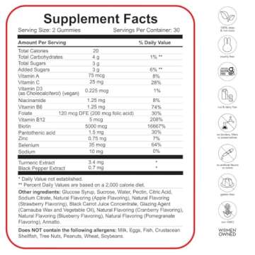 HAIRtamin Vegan Gummy Stars Hair Vitamins | Non-GMO | All Natural Biotin Hair Vitamin Gummies to Maintain Healthy Hair Skin & Nails | Multivitamin Supplement